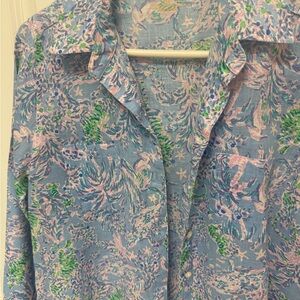 Lilly Pulitzer Blue and Pink Blouse